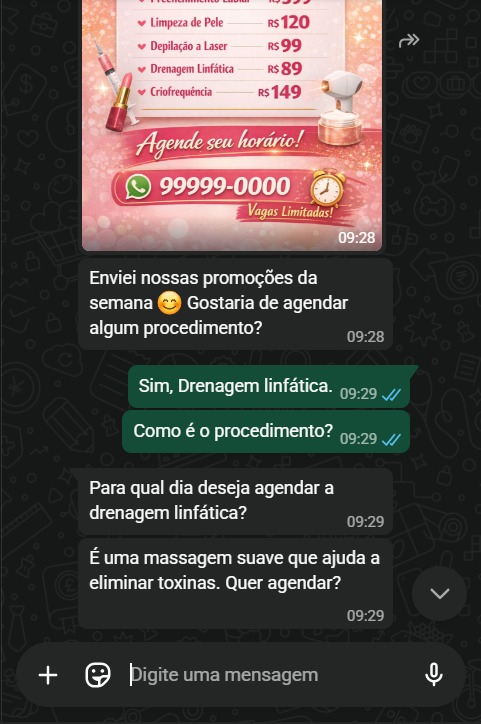 IA explicando procedimento